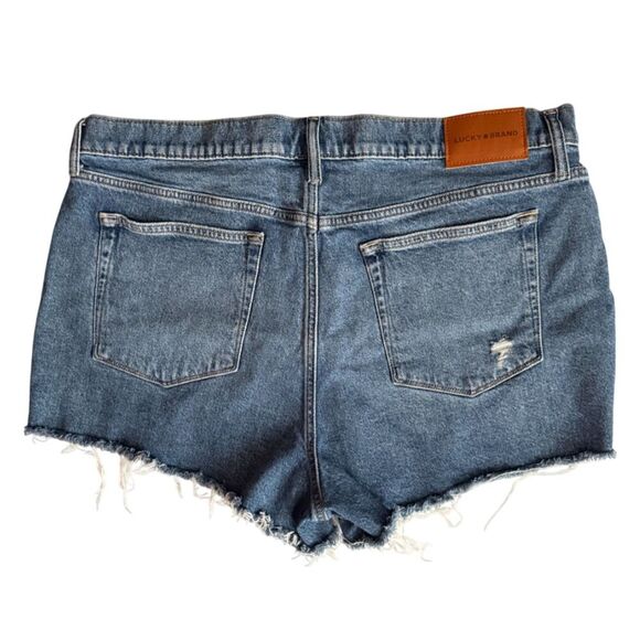 Lucky Brand Ripped Blue Jean Denim Shorts Size 18 - Picture 5 of 15